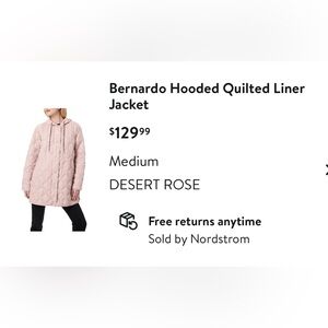 Bernardo Desert Rose Hooded Quilted Jacket